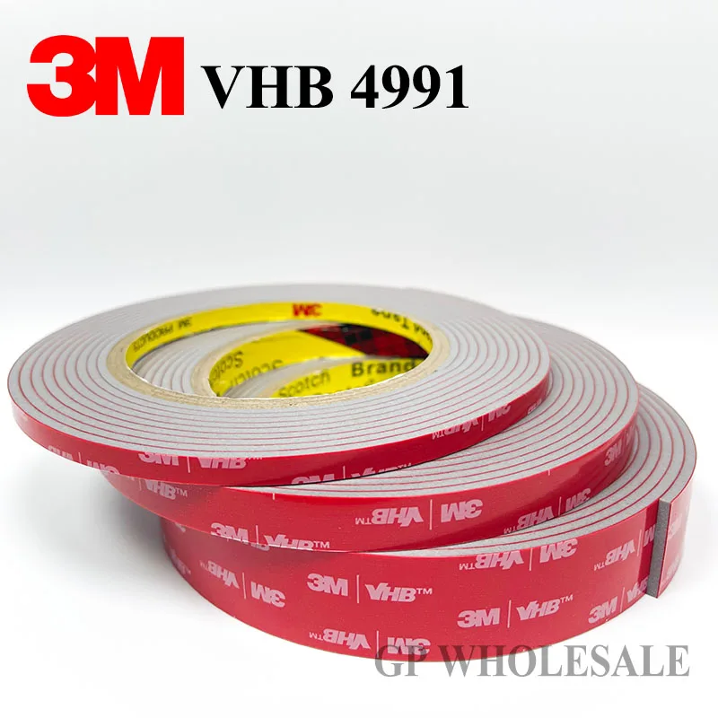 Nastro VHB 3M 4991 Nastro Adesivo Biadesivo In Schiuma Acrilica Grigio Spessore 2,3 Mm - Foto 2