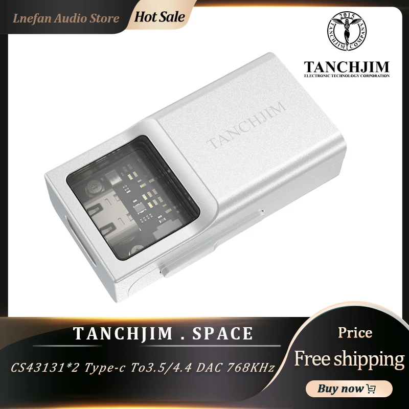 

Портативный ЦАП-усилитель для наушников Tanchjim Space Dual CS43131 USB C до 3,5 4,4 мм выходы технические декодеры DSD256 768 кГц AMP