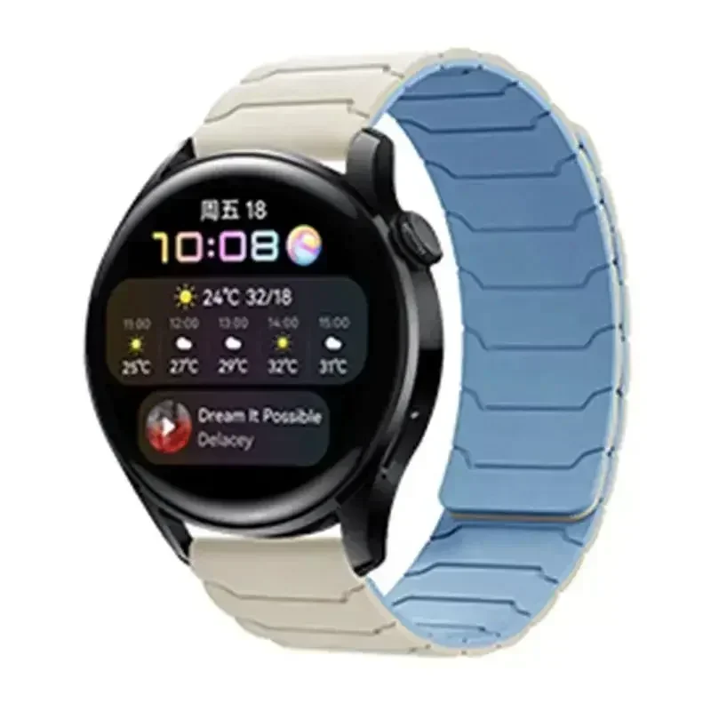 Silicone Magnetic Loop Strap, 20mm/22mm, Soft and Durable Bracelet Replacement Band