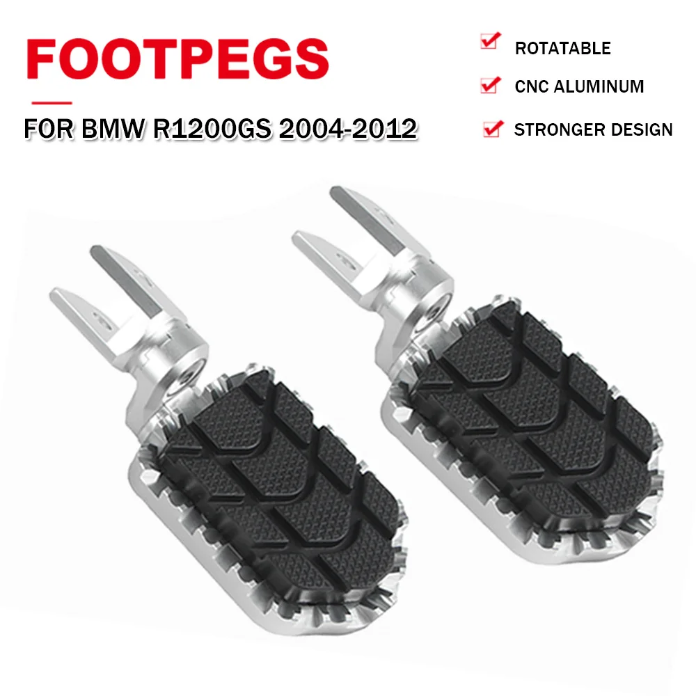 

Motorcycle Aluminum Adjustable Footrests Footpegs For BMW R1200GS OC 2004-2012 R 1200GS R1200 GS Foot Rests Pegs Pedals Rubber