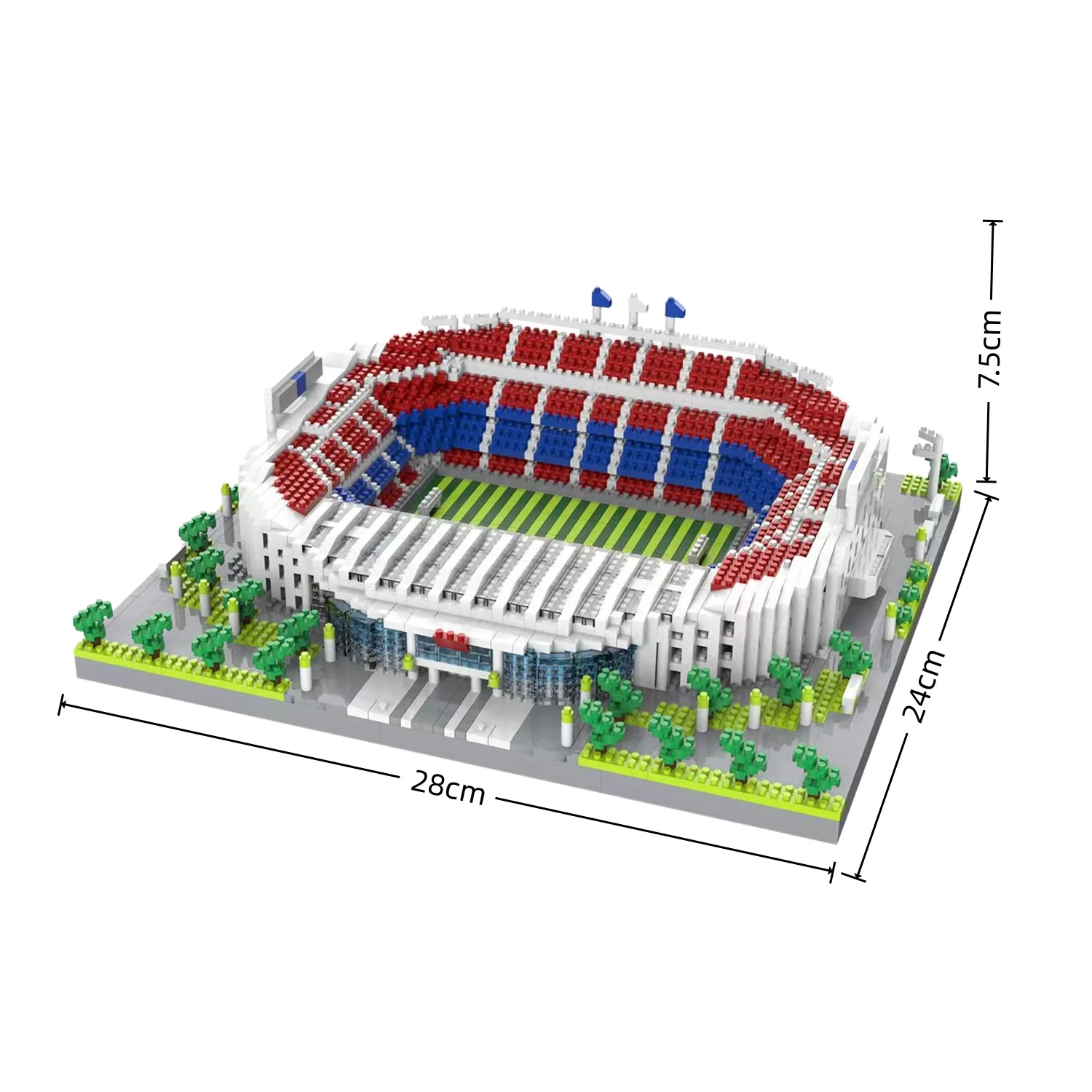 Madrid Soccer Stadium Micro Building Blocks Set - Desktop Decor Collectible