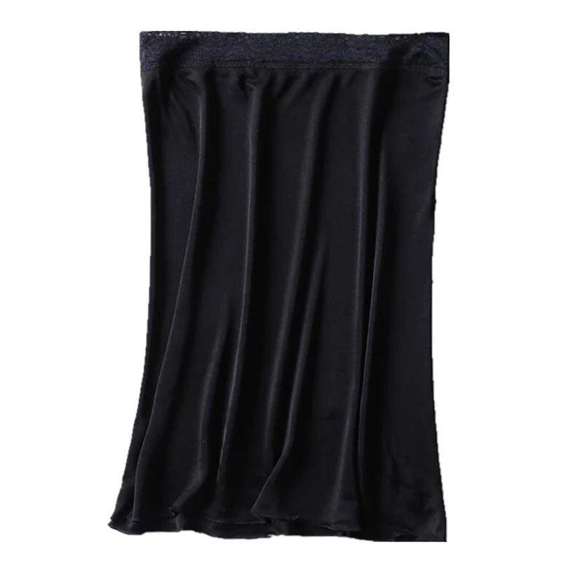 Birdtree Natural Silk Blend Lady Skirt Sexy Petticoat Slips Bottom Knit Underskirt Intimate Nightdress Underwear Summer half slip skirt