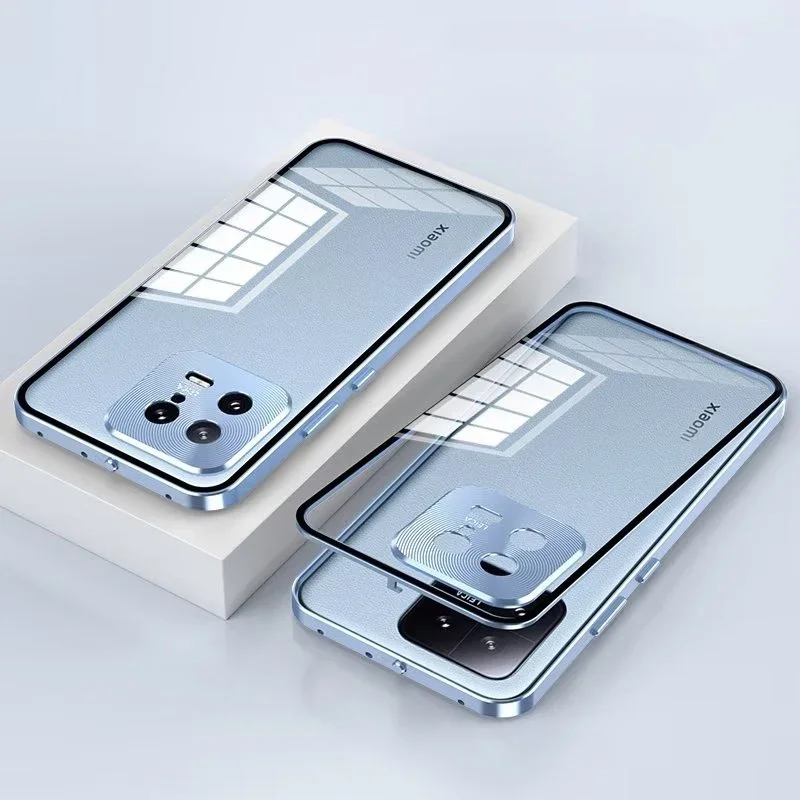 

Магнитный чехол для Xiaomi Mi 13 Pro 13, ультра Алюминиевый металлический бампер, адсорбционное закаленное стекло, защита для объектива Mi13 Mi 13 Pro