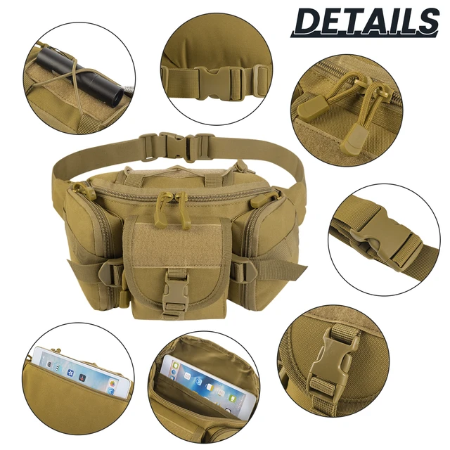 Tactical Waist Bag Fishing Pouch Outdoor Hiking Large-Capacity