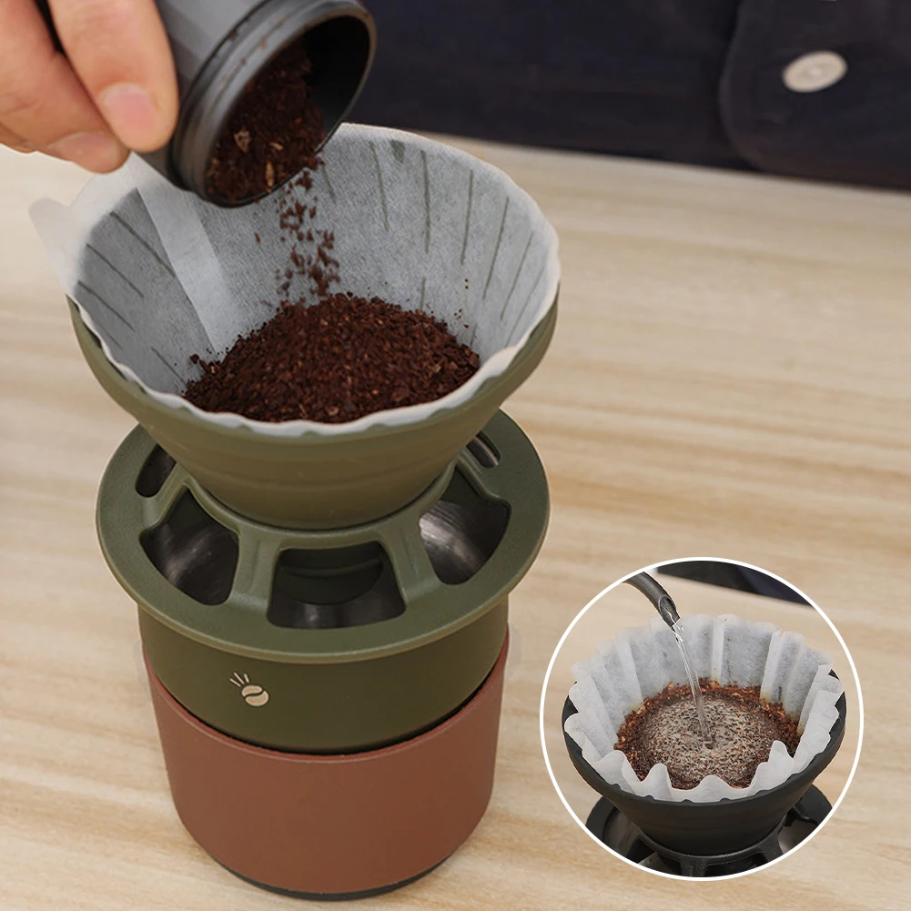 

New Reusable Platinum Silicone Coffee Dripper Foldable Coffee Filter Cup Pour Over Coffee Brewing Filter Cone Dripper Filter Cup