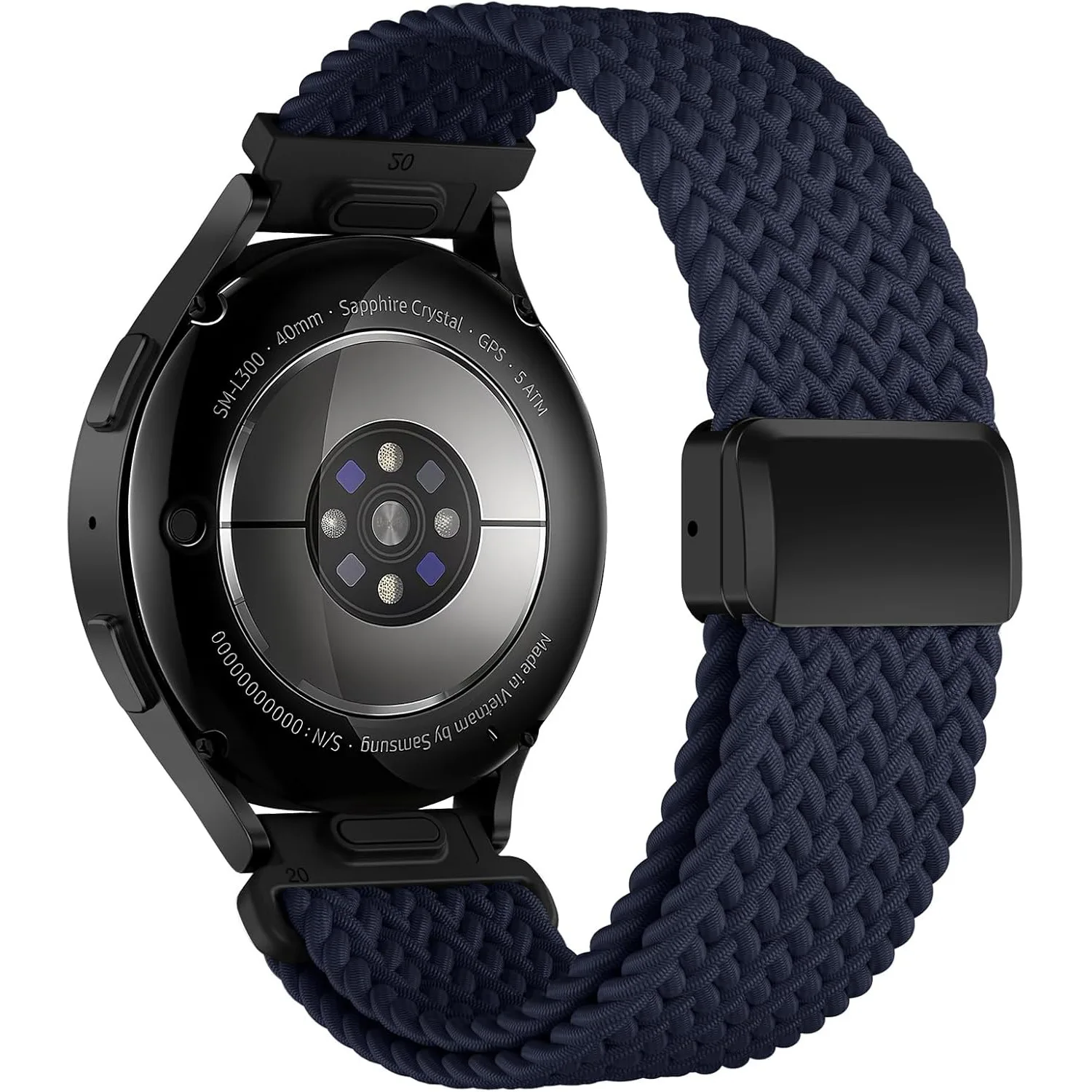 Magnetic Nylon Smartwatch Band, 22mm/20mm, Universal Fit