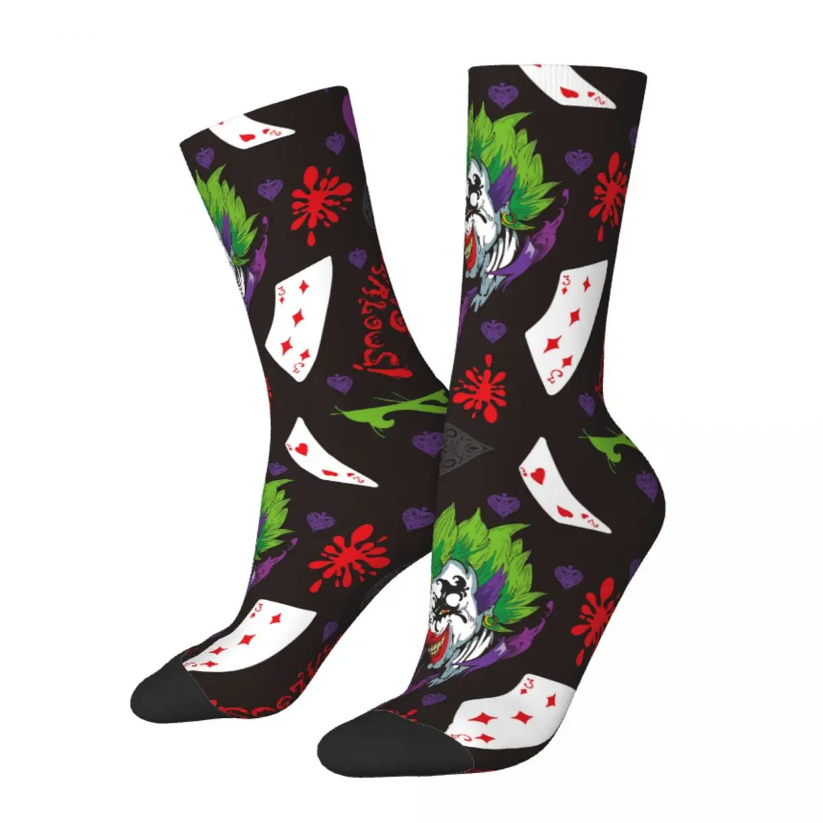 Happy Funny Calzini Da Uomo Harajuku Joker E Card Clown Sock Calzini Da Donna Di Alta Qualità Primavera Estate Autunno Inverno