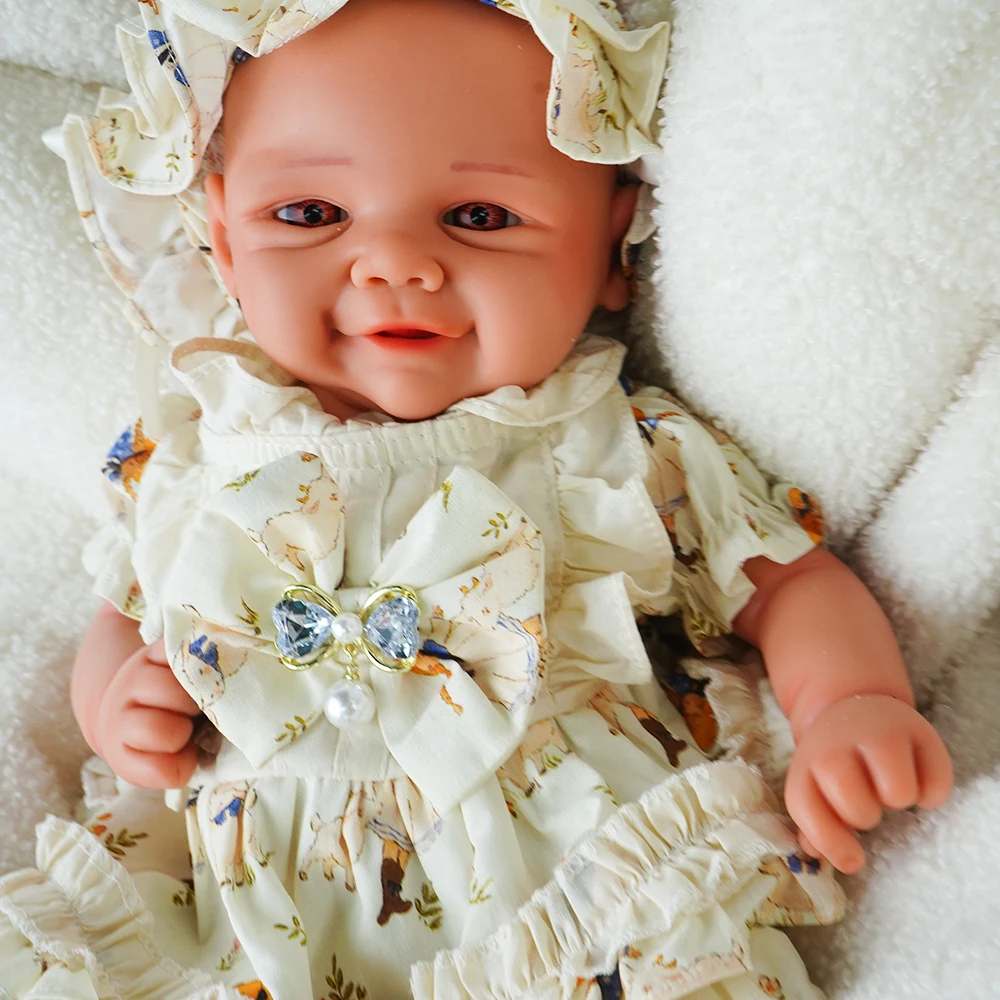 Weighted Baby Girl 18.9" Waterproof Lifelike Full Body Silicone Reborn Dolls Soft Handmade Newborn Dolls for Collector Gift reborn dolls