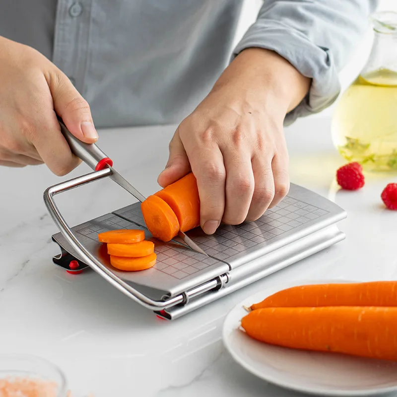 Stainless steel butter cheese ham dividing cutting machine slicers knife with scale kitchen tools bar accessories