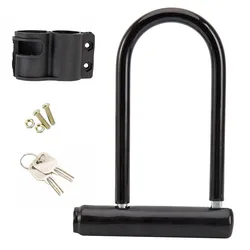 Compact Anti - Theft Bicycle U - Lock with Key - Portable Mini Bike Wheel Security Accessory (1 Set)
