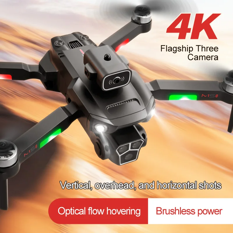 

New M1S Drone 4k Profesional Three HD Camera Obstacle Avoidance Aerial Photography Brushless Motor Foldable Rc Quadcopter Toys