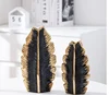 2Pcs/Nordic black gold plating leaf ceramic vase Modern simple household TV cabinet decoration vase 6