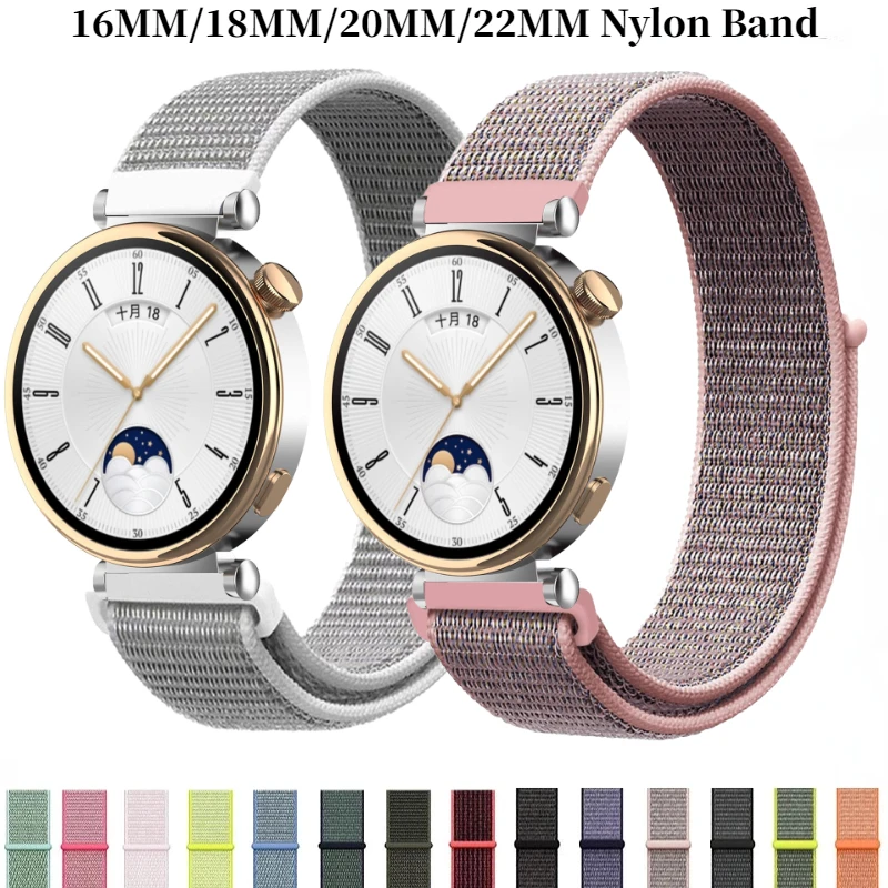 

18mm 20mm 22mm Nylon Loop Strap For Huawei Watch GT4 41mm 46mm comfortable bracelet wristband Samsung Galaxy Watch 6 5 4 3 band