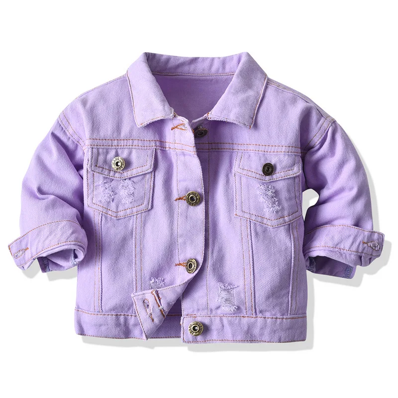 Boys Girls Tie Dye Denim Jacket Spring 2022 New Baby Jacket Baby Girl Outerwear Fashion Lapel Buttons Jacket Toddler Kids Coat fleece lined coat