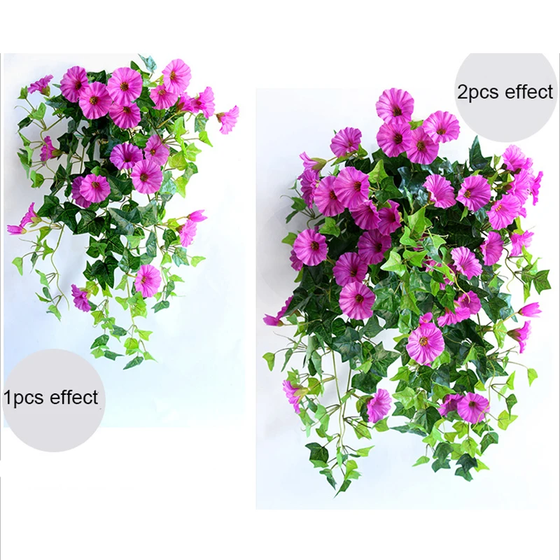 6 Flores Artificiales De Petunia - Resistente A Rayos UV, 36 Cm, Para Balcón, Jardín O Interior (morado, Violeta, Blanco)