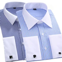 French Cufflinks Shirt, Men's Long Sleeve, Four Seasons Gentlemen's Shirt, One Piece, Multi color, Business Casual Shirt