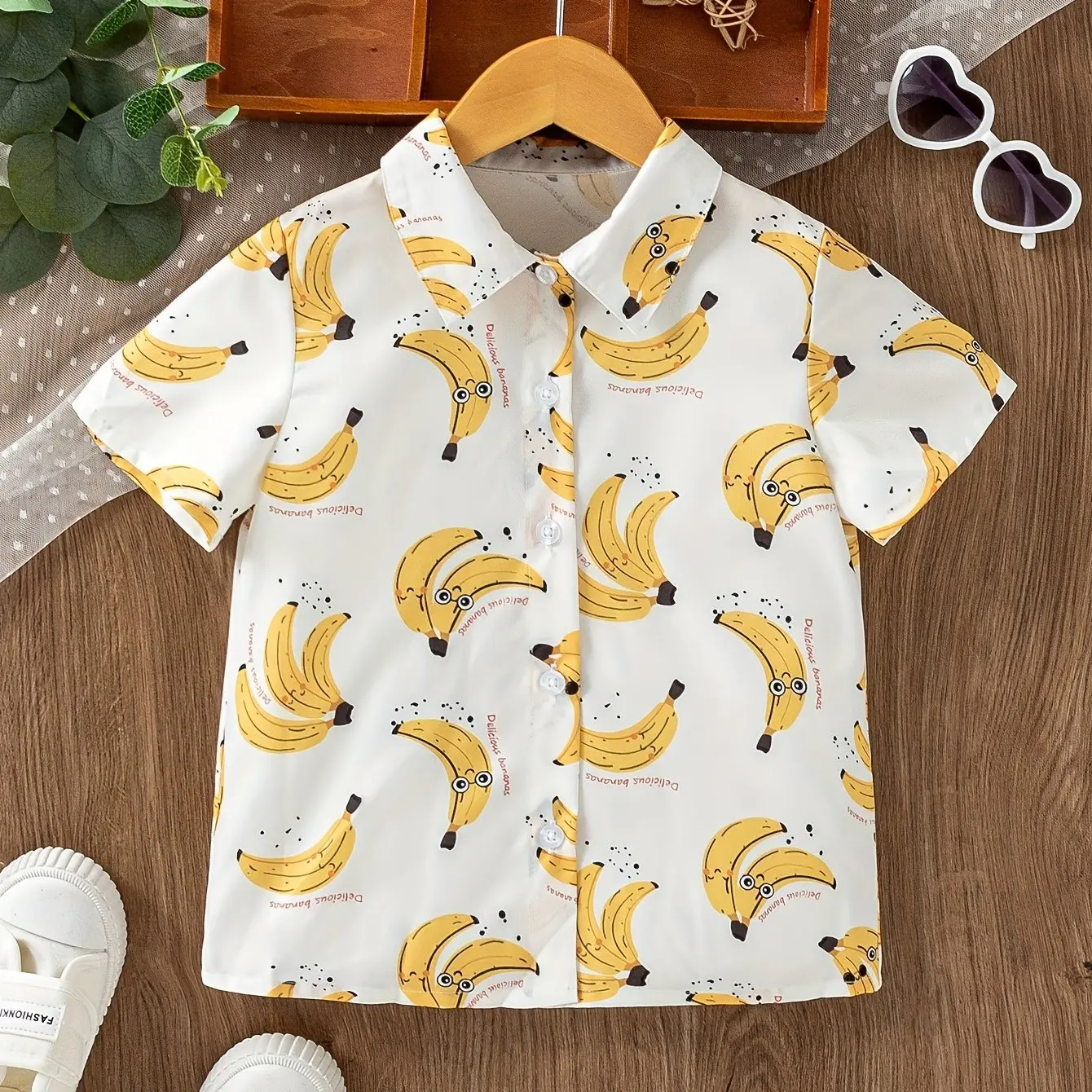 New Hawaiian Beach Camping Bus Print Boys Novel Casual Short Sleeve Lapel Shirt Children Tops Clothes Fashion Children's Blouse