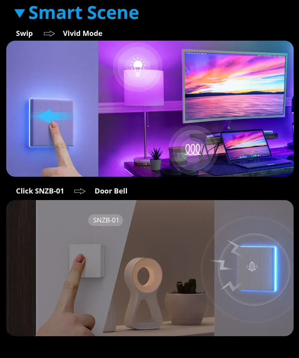 TX Ultimate T5 Wall Switch 86/120 Full Touch Access LED Light Edge Multi-Senso
