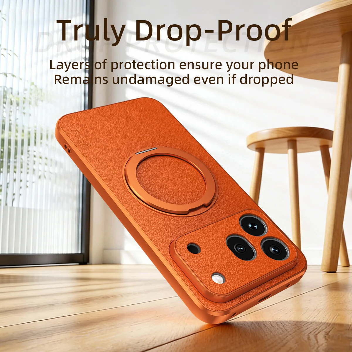 Luxury Premium Soft Goat Skin 360° Rotating Magnetic Stand Case - Shockproof