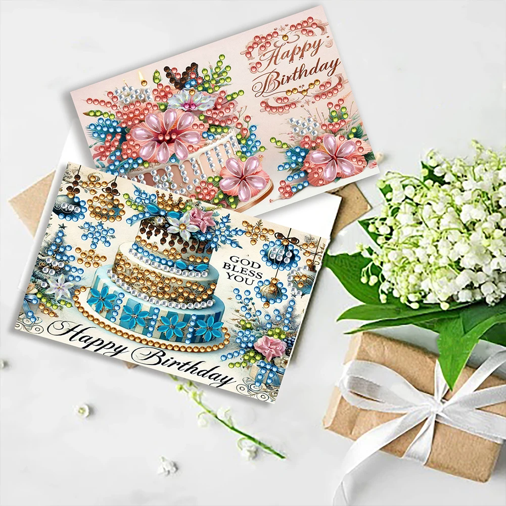 10PCS DIY Diamond Art Shiny Scratch Gift Card Multi-Purpose Handmade Gift Card Partial Drill Promote Interactive Communication