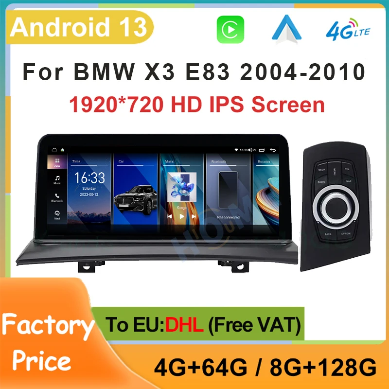 

Android 13 10.25" MTK7862 128G GPS Navigation For Bmw X3 E83 2004-2010 Apple Carplay Auto Car Multimedia Video Player 4G WIFI