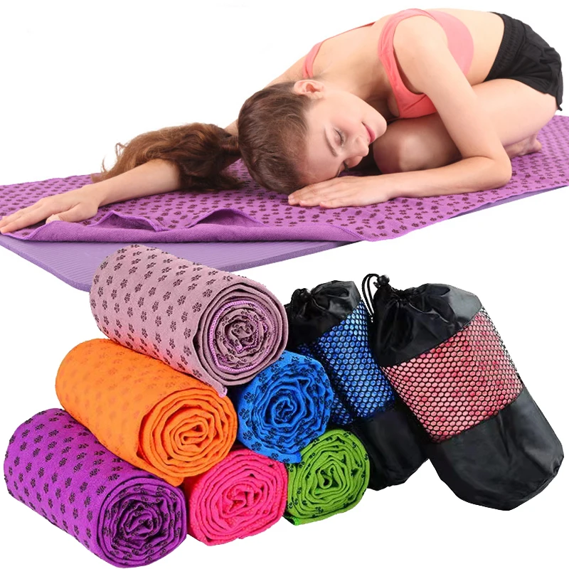 Mantas de Yoga antideslizantes de 183x61CM, toalla de punto de ciruela,  esterilla deportiva, absorbente de sudor, plegable, esterilla de  entrenamiento para Fitness y Pilates - AliExpress