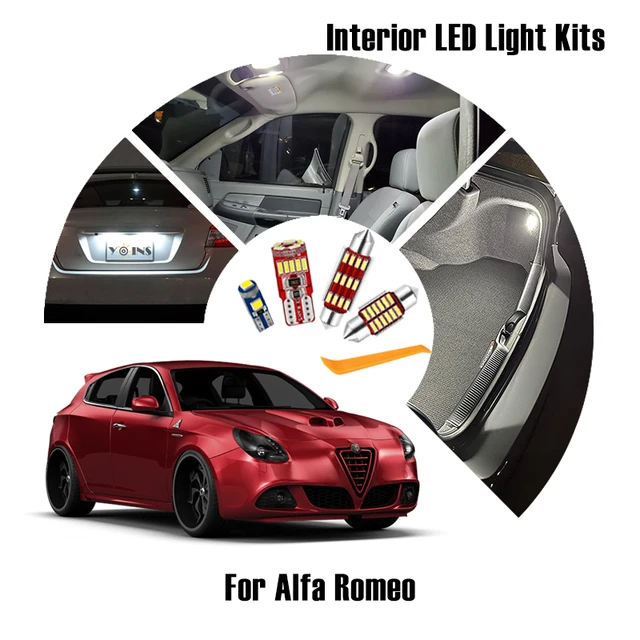 Canbus For Alfa Romeo Giulietta Mito 156 159 147 166 Brera GT 4C Spider  Giulia Stelvio Accessories Interior LED Lamp Kit - AliExpress
