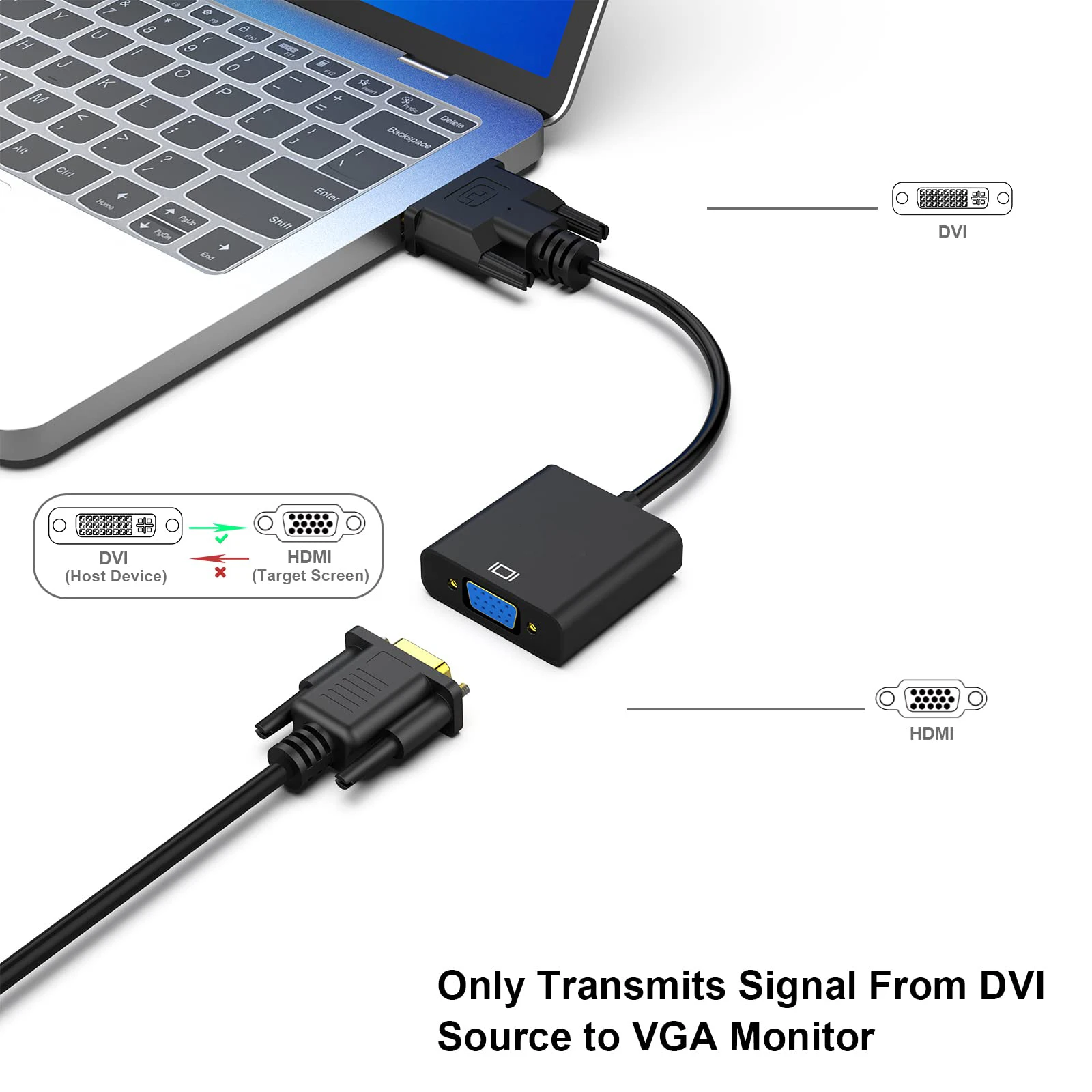 

Full HD 1080P DVI-D DVI To VGA Adapter Video Cable Converter 24+1 25Pin to 15Pin Cable Converter for PC Computer Monitor