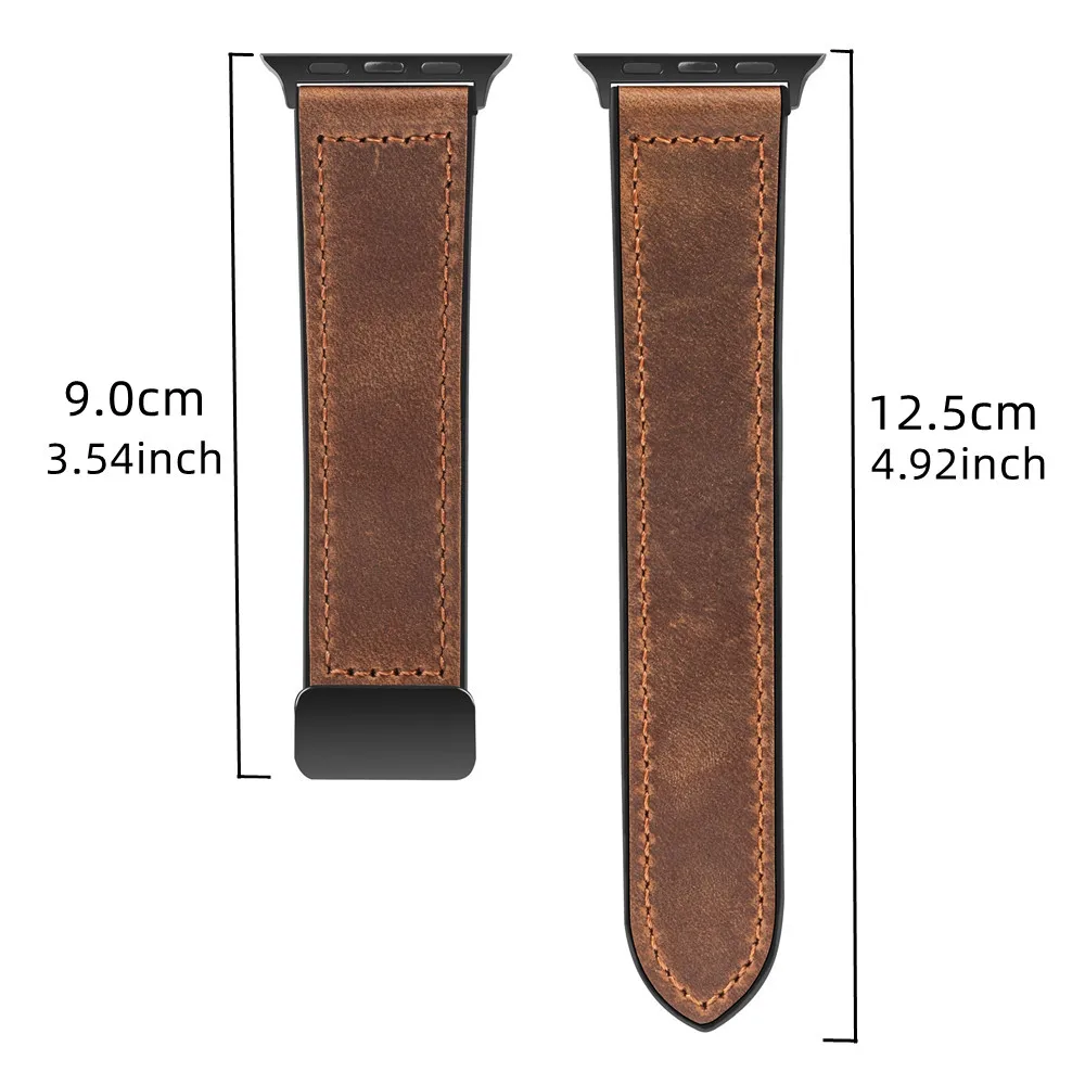Magnetic Leather & Silicone Apple Watch Bracelet Band