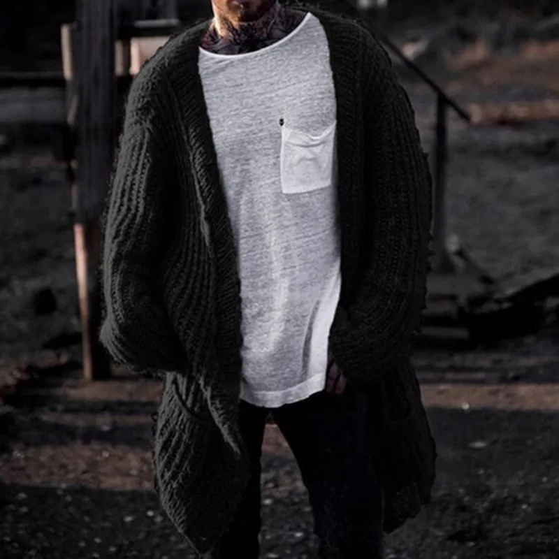 

Men's Sweater Cardigan 2023 Autumn And Winter New Neutral Minimalist Style Solid Color Casual Large Size Sweater