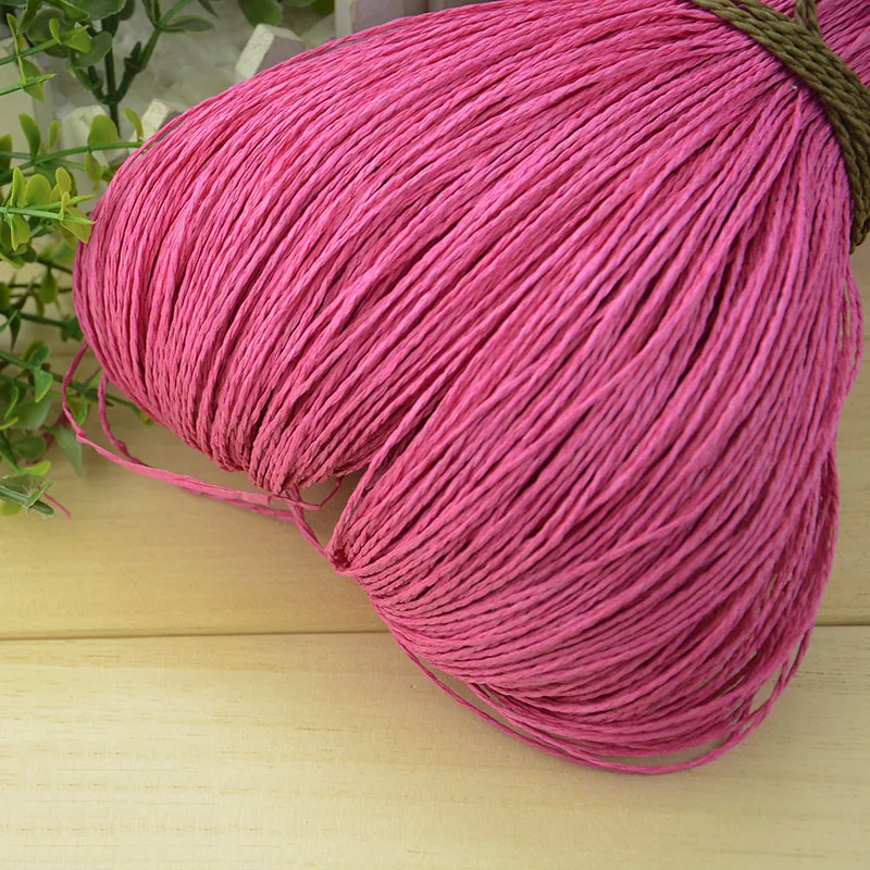 600M Colorful Natural Raffia Straw Yarn for Hand Knit Crochet Summer Hat Handbag Straw Hat Organic Raffia Diy Crochet Material 2