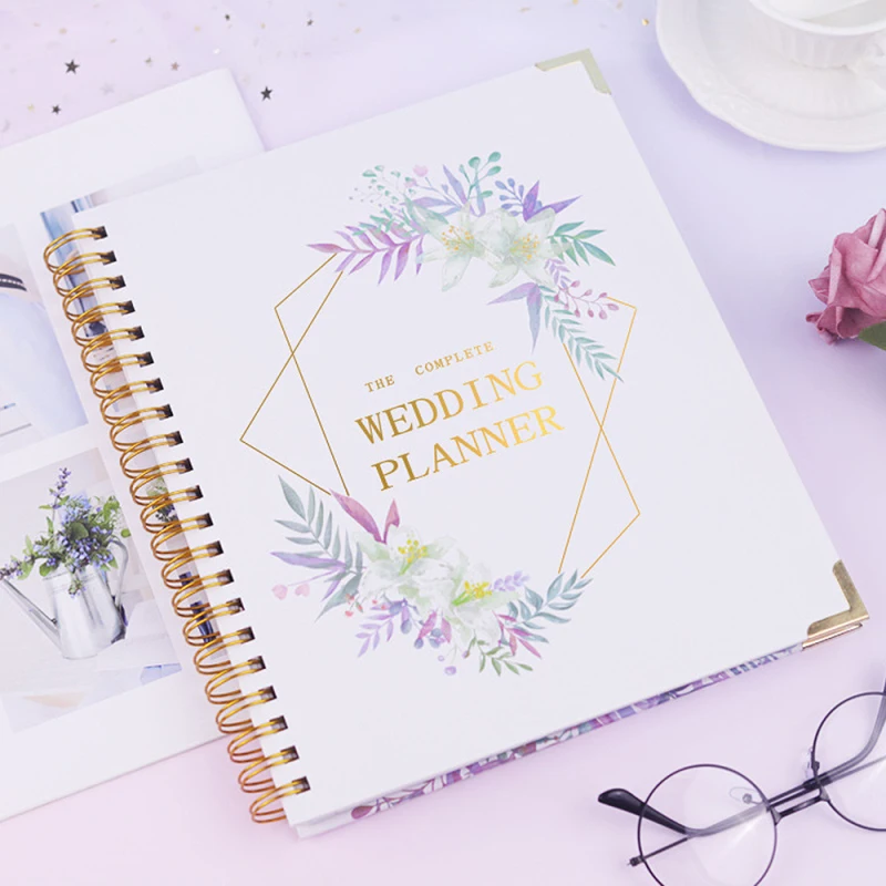 Wedding Planner Book for the Bride Wedding Planning Organizer with 5 Tabbed Sections 11.4x9.4in Hardcover with Metal Corner