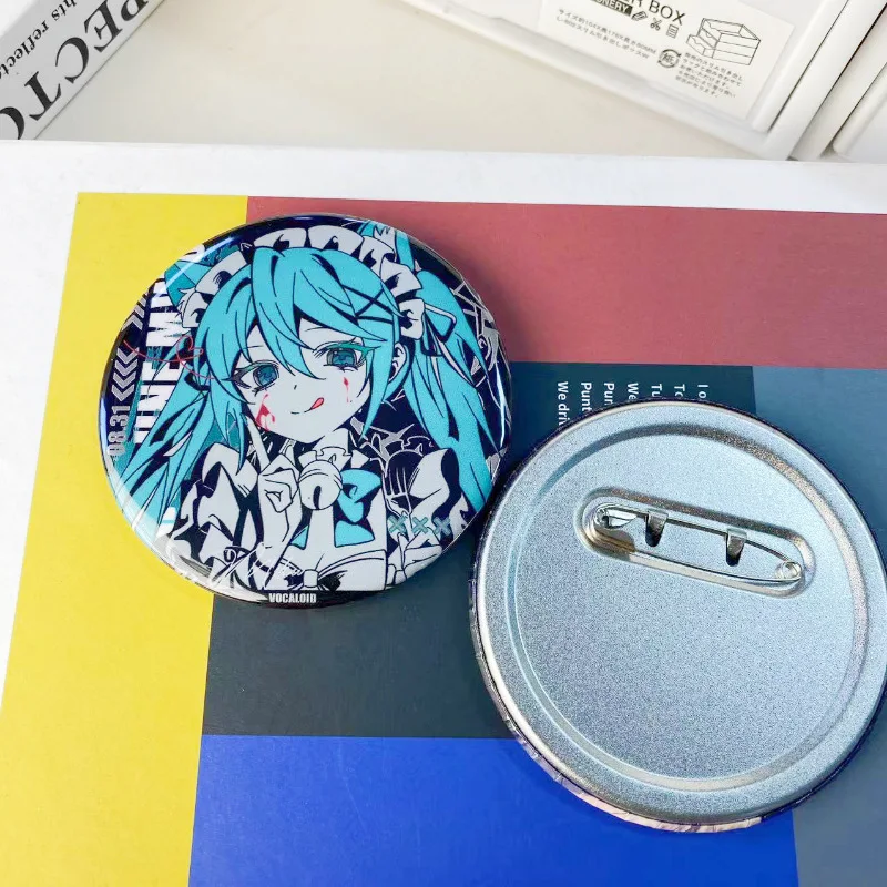 Lot De 3 Badges Hatsune Miku Anime – Broches Décoratives 58 Mm, Alliage, Pour Cosplay Et Sacs