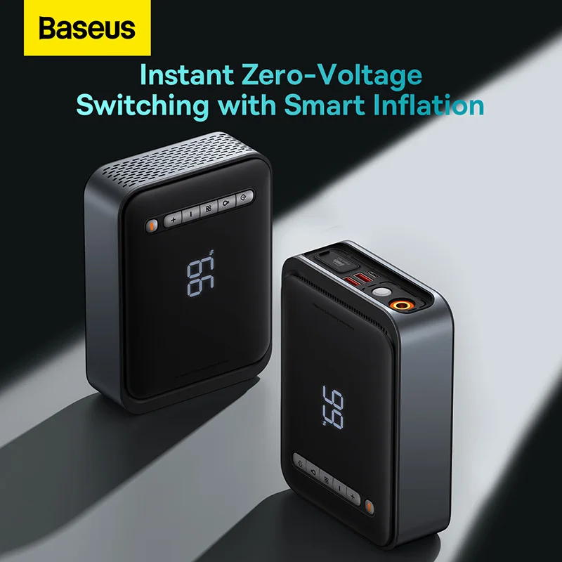 Baseus 2 In 1 Auto Starthilfe Power Bank Mit Luft Kompressor Reifen Pumpe  Notfall Batterie Ladegerät Auto Booster Ausgangs gerät