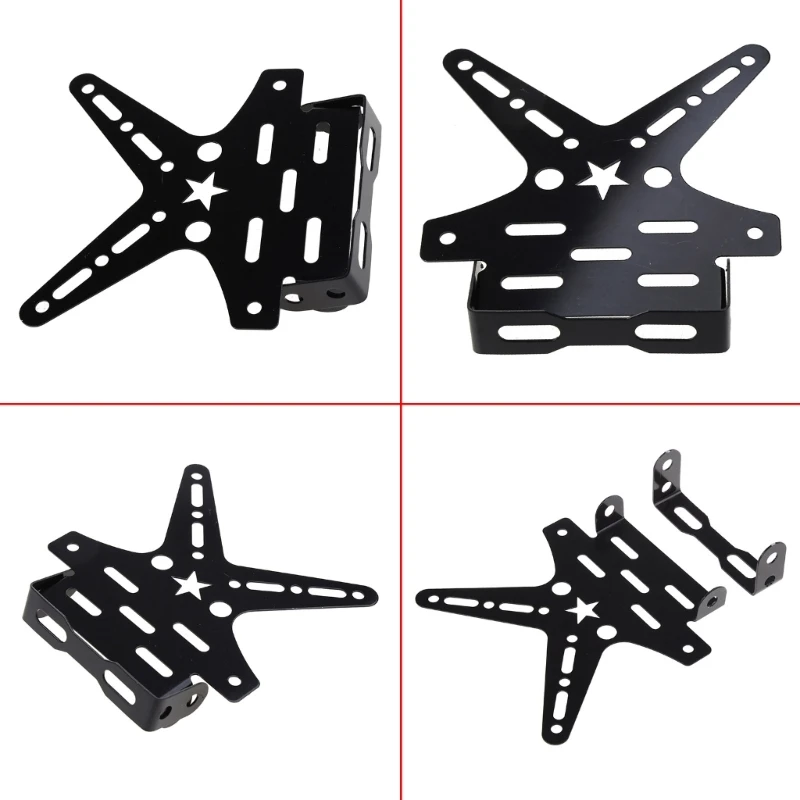 New Black Motorcycle Adjustable License Plate Holder Mount Tail