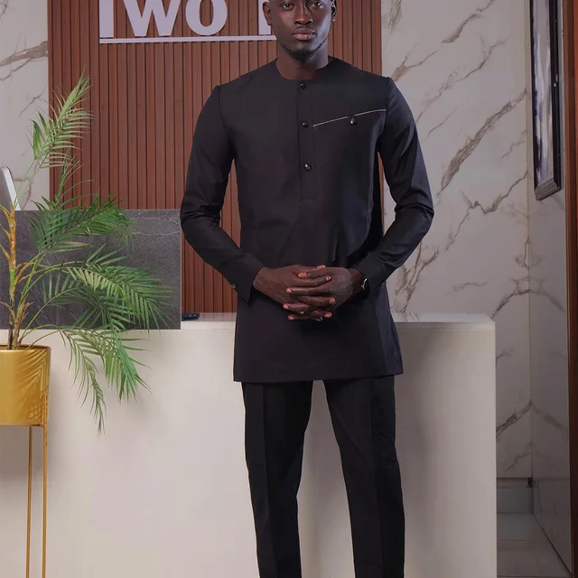 Ebuka Long Sleeve Dashiki Outfit - Image 4