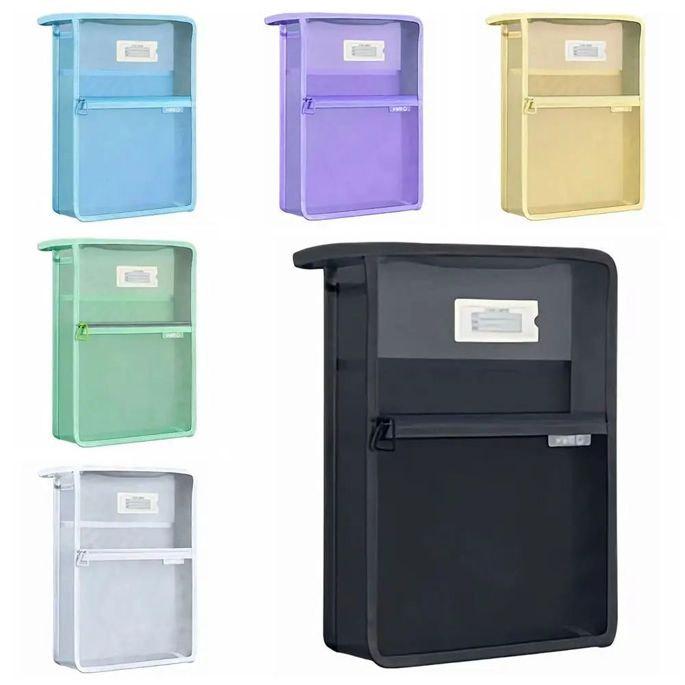 L 모양의 테스트 용지 보관 가방 넓은 개방형 3층 파티션 파일 폴더 가방 지퍼(양면 라벨 포함)