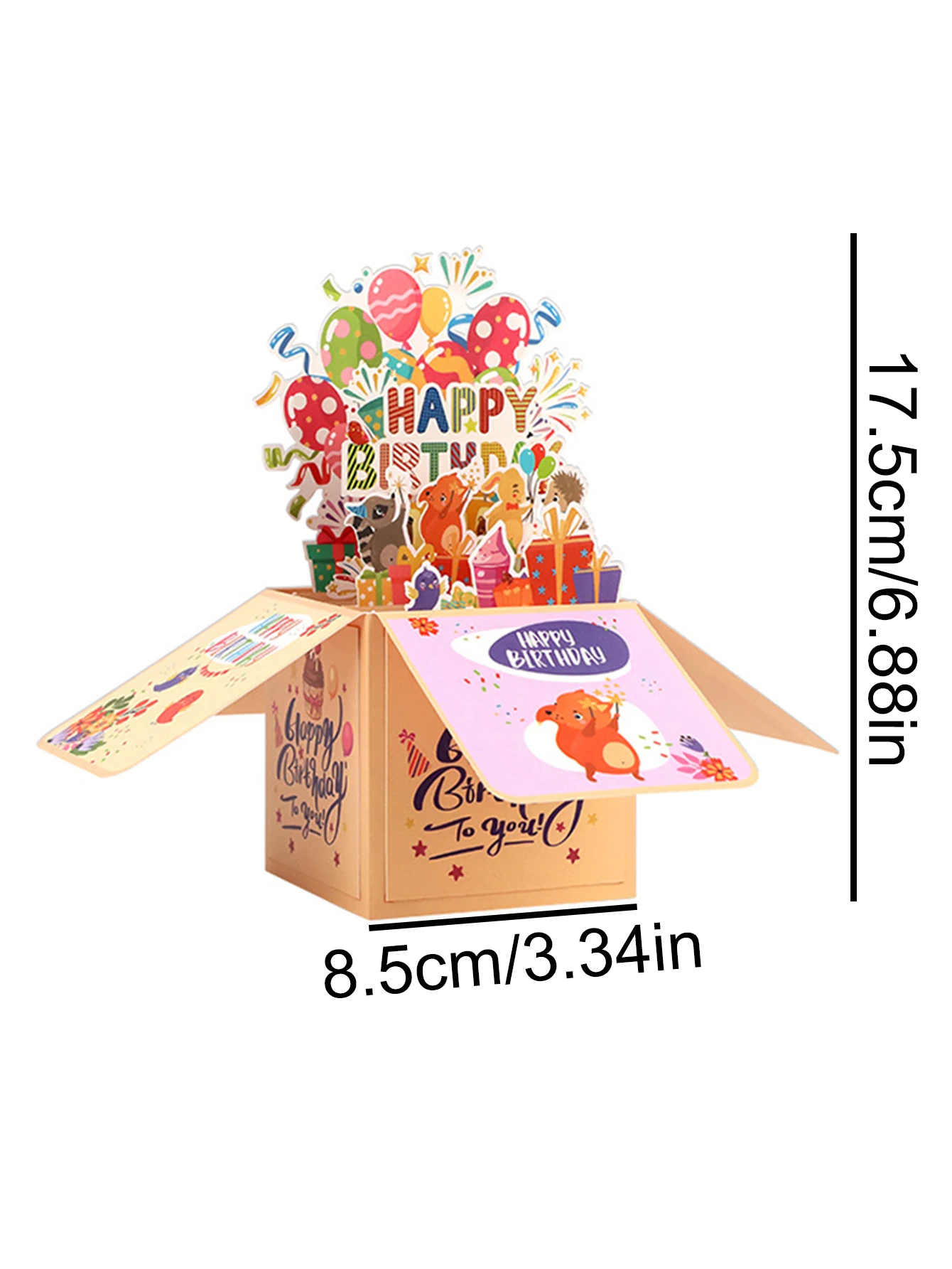 3D Pop-Up Geburtstagskarte, Tier-Thema, Handgemachte Papierskulptur Geschenkbox, Grußkarte zum Ausdruck von Dankbarkeit und Segen – Detail 2