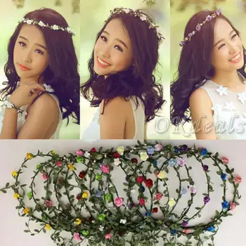 Fascia per Capelli Floreale da Sposa Bohemien, Ghirlanda per Damigella d'Onore
