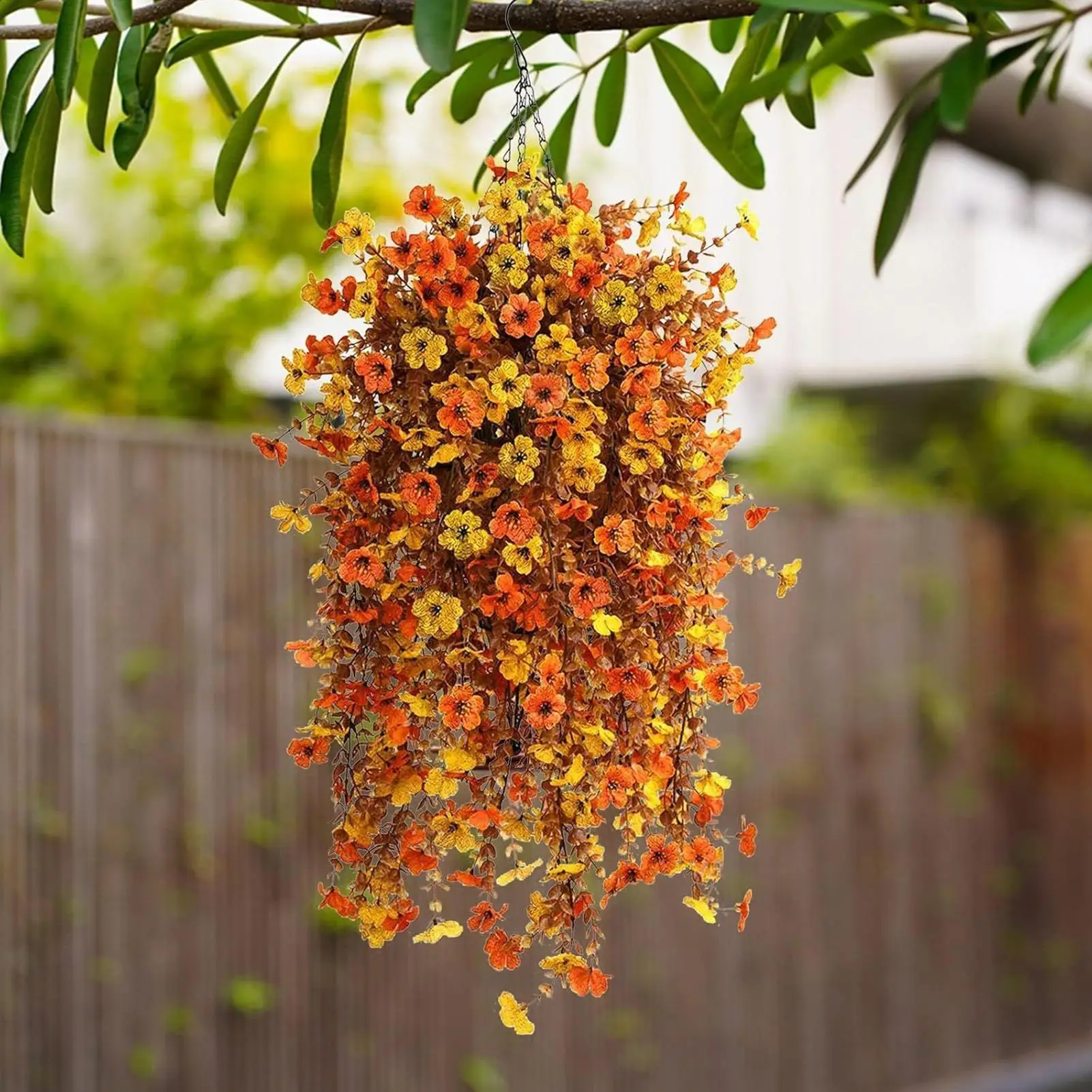 Fall Flowers Artificial For Decoration Realistic Bouquet 27.5 Inch UV Resistant Fall Outdoor Flowers For Porch Door Home Indoor