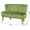 2-Seat Kid Sofa Couch with Velvet Fabric,Kid Sofa Chair with Wooden Frame for 3-6 Age Children Gift,35.6" Length, Grass Green 2