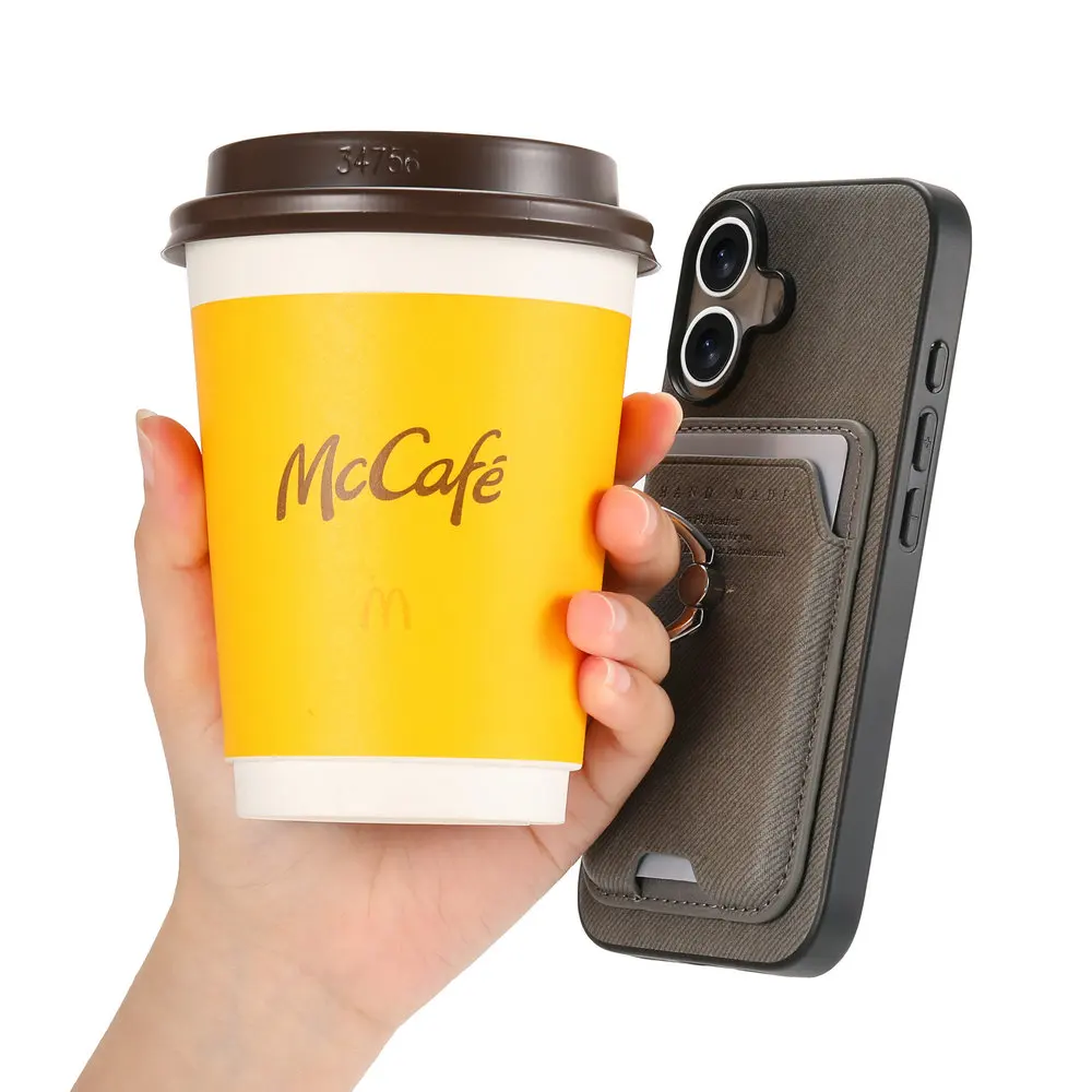 Luxury 2-in-1 Detachable Leather Back Shell with Card Holder