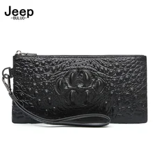 

Jeep Buluo Fashion Crocodile Grain Wallet Genuine Leather Unisex Wallets Female Purses Card Holders Carteira Men Purse