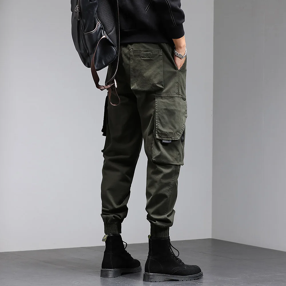 best business casual pants Single Road Mens Cargo Pants Men Multi Pockets Baggy Hip Hop Fashion Techwear Joggers Male Trousers Streetwear Casual Pants Men plus size khaki pants