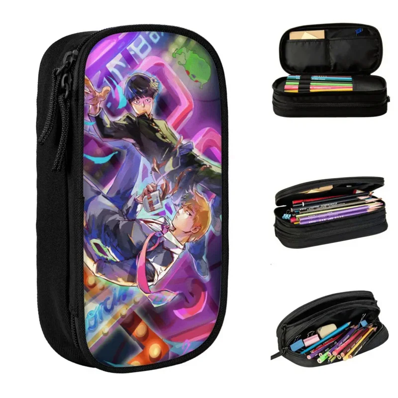

Reigen Pencil Case Mob Psycho 100 Anime Pencilcases Pen Box for Student Big Capacity Bag Students School Cosmetic Stationery