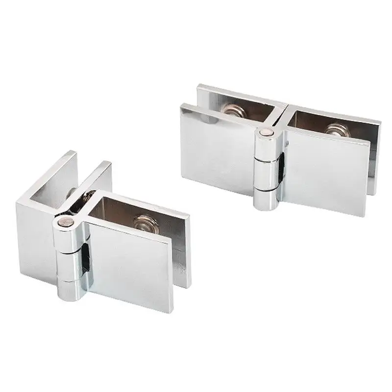 90 180 Degree Bilateral Clip Home Easy Install Glass Clamp Zinc Practical Durable Cabinet Door Hinge Bathroom Furniture Cupboard