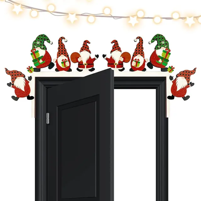 Karácsonyi Dekoratív Ajtókeret | Gnomok Díszek Az Ajtókerethez - Ablakkeretek Fali Dekorációhoz, Téli D - Image 4