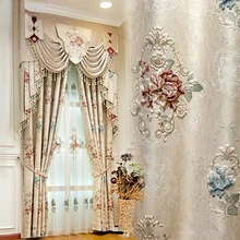 

European Summer Precision Chenille Jacquard Shading Insulation Elegant Luxury Atmosphere Curtains for Living Room Dining Bedroom