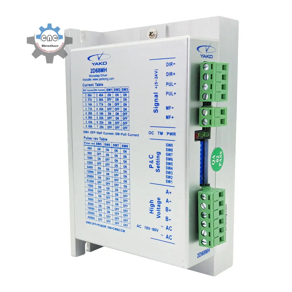 YAKO YKD2608MH 스텝퍼 모터 드라이버, NEMA23 NEMA34 모터용, CNC 라우터 밀링 머신 조각 YKD2608MG, 18-80VAC 6.0A
