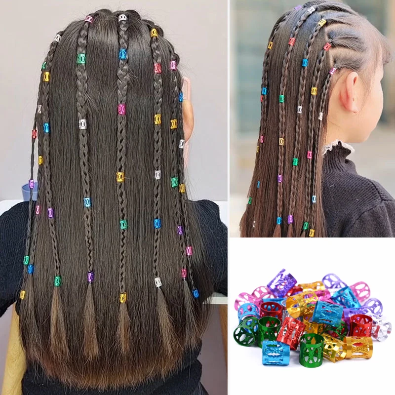 10-30Pcs Small Dreadlock Beads For Braids Kids Girls Hair Rings